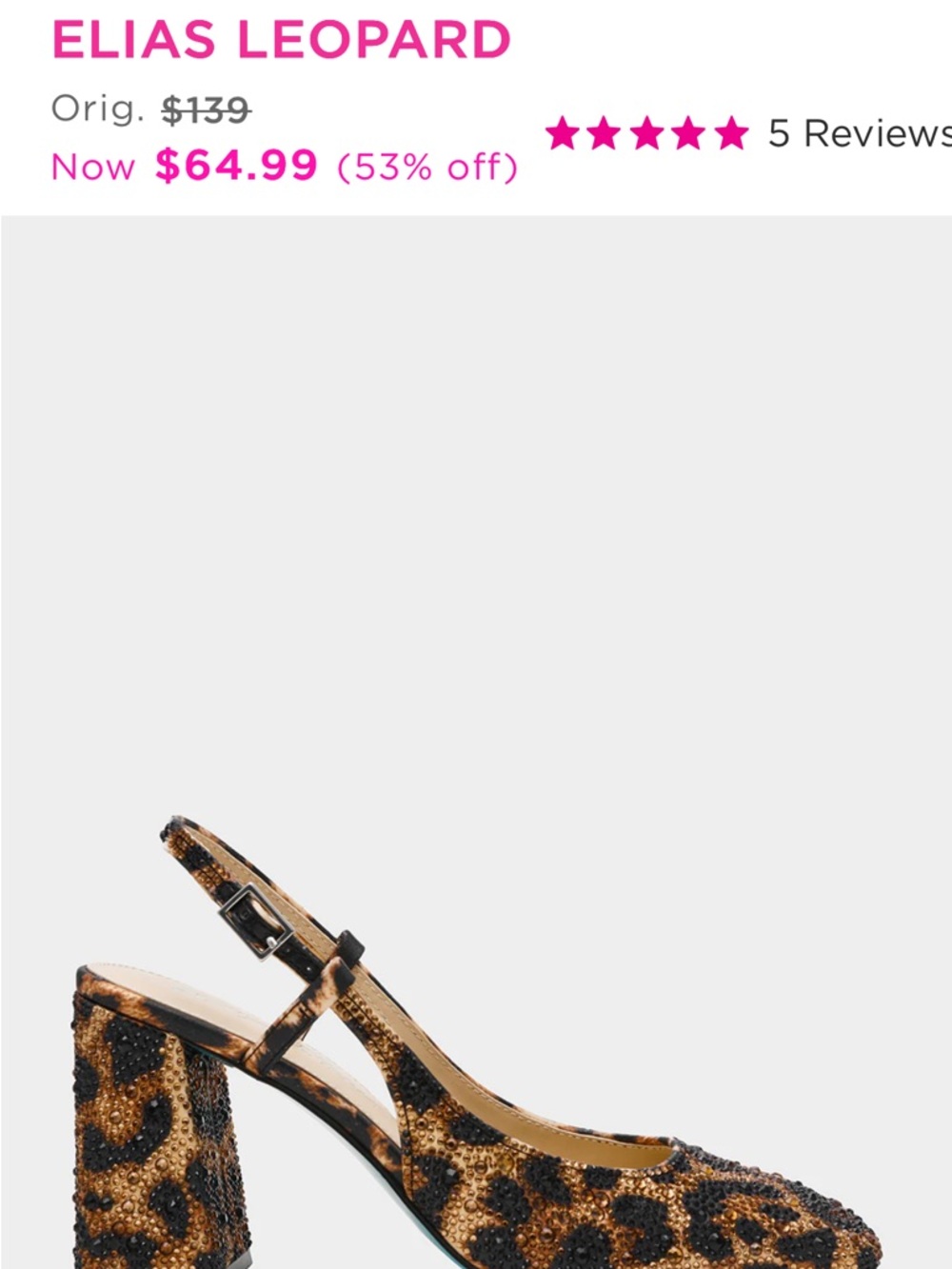Betsey Johnson Leopard Print Slingback Heels in Black and Brown